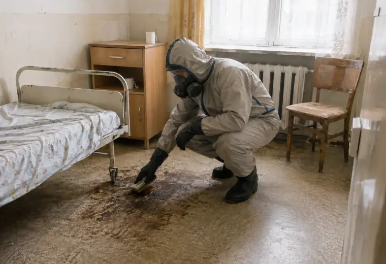 Обеззаразяване на помещение след самоубийство в Малашевци