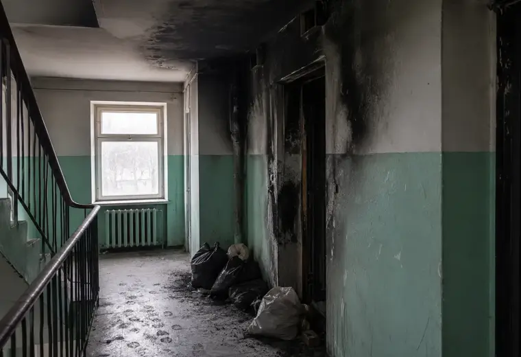 Демонтаж на обгорели настилки и облицовки в Бъкстон